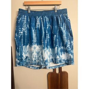 Lululemon Blue White Mesh Lined Indigo Tide Channel Cross Swim Short Size Large